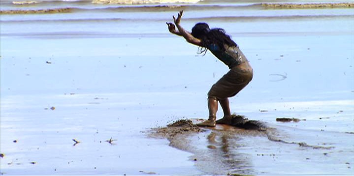 Mud skim boarding in Chocolate Beach, Bislig