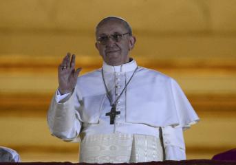 Bergoglio, Argentine cardinal and Jesuit, is Pope Francis I. Newly elected Pope Francis, Cardinal Jorge Mario Bergoglio of Argentina, appears on the balcony of St. Peter's Basilica after being elected by the conclave of cardinals, at the Vatican, March 13, 2013. White smoke rose from the Sistine Chapel chimney and the bells of St. Peter's Basilica rang out on Wednesday, signaling that Roman Catholic cardinals had elected a pope to succeed Benedict XVI. REUTERS/Dylan Martinez