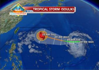Tropical Storm Soulik forecast track as of 8Jul2013