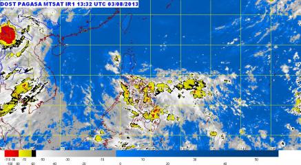 Rain clouds over much of the Visayas, Mindanao and Bicol