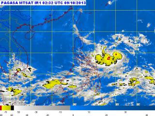 Tropical Depression Santi satellite image as of 11:00 a.m., October 9