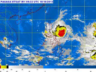 Tropical Storm Santi satellite image as of 6:00 p.m., October 10