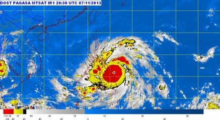Yolanda landfall in Eastern Samar, heralded by high storm surges