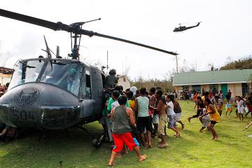 AFP choppers bring relief supplies to Iloilo typhoon victims