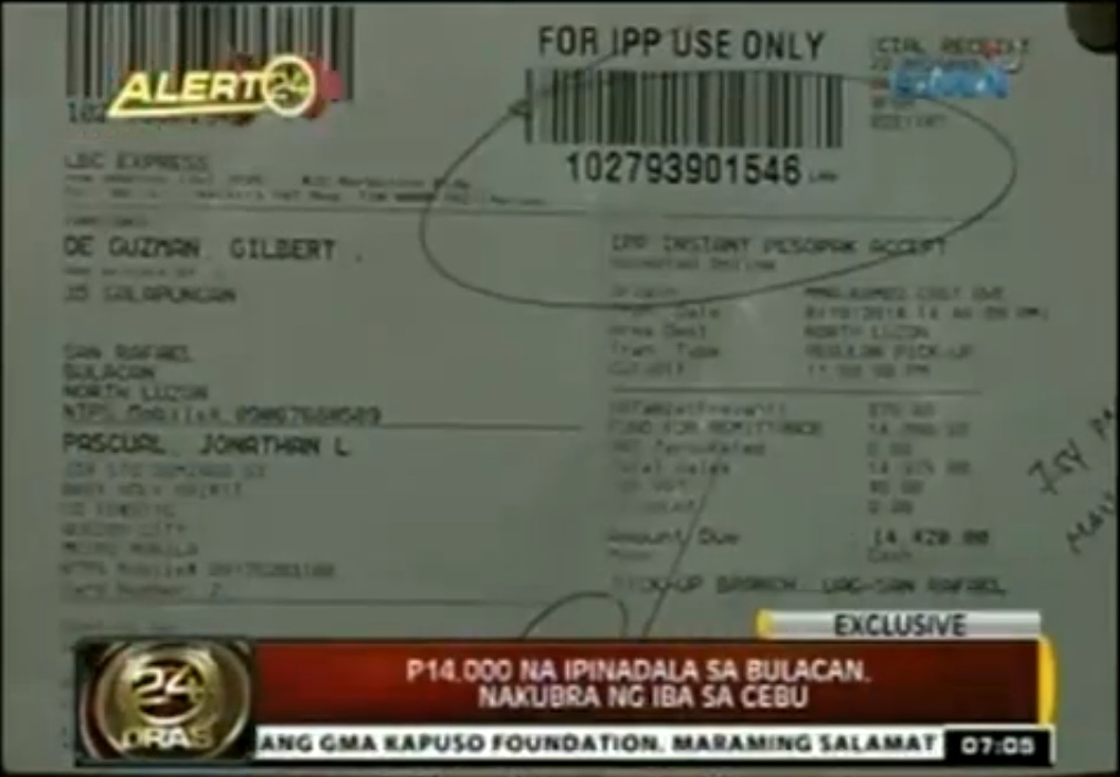 P14 K Cash Remittance Sent To Bulacan Collected In Cebu