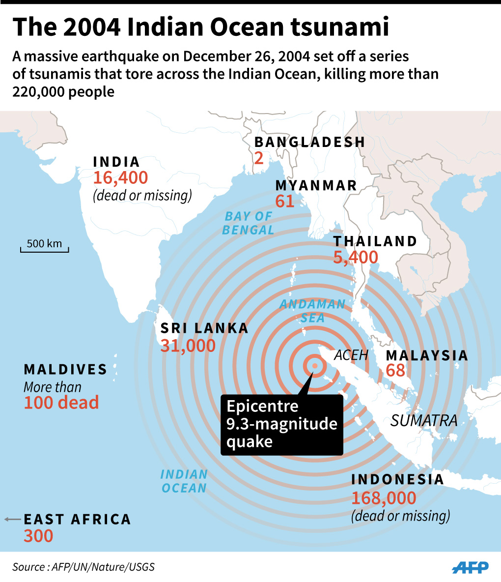 map indian ocean tsunami 2004