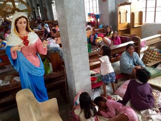 Sorsogon residents find shelter in a church