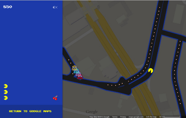 on april fools day google lets you play pac man in maps