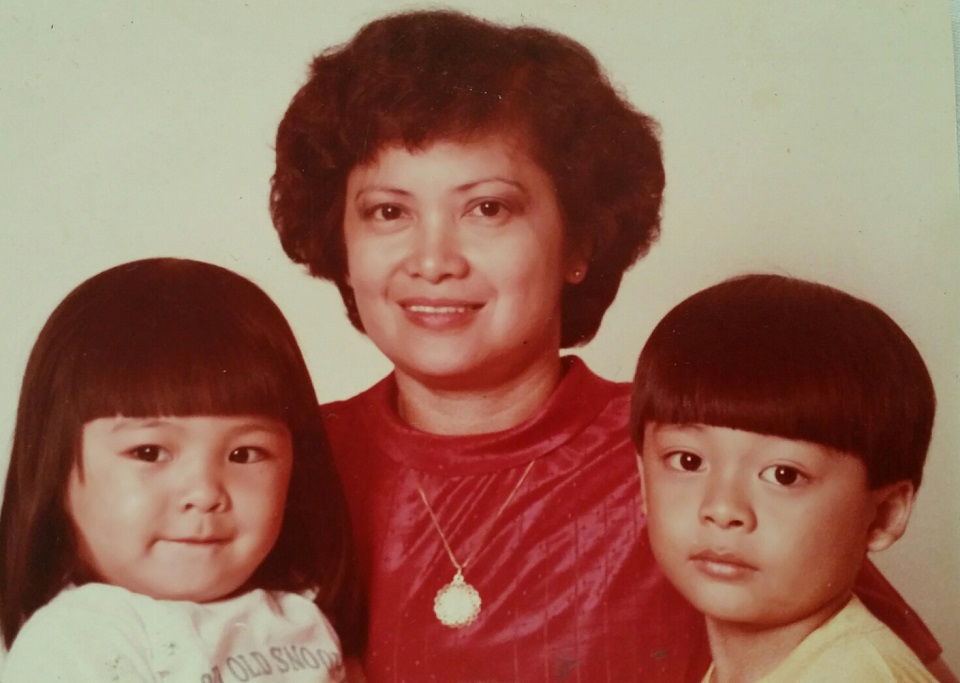 Bernadette Reyes as a child, with her brother Robert and their mother Evelyn. Photo courtesy of Bernadette Reyes