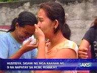 <b>Saksi:</b> Relatives of slain bank employees cry for justice