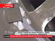 Unfinished road in Quezon City causing accidents
