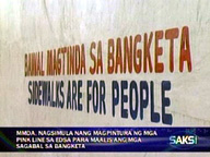  Saksi:  MMDA starts 'pink line' campaign to decongest EDSA sidwalks