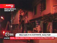 Power lines burst into flames in Quezon City