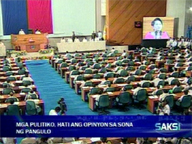  Saksi:  SONA draws mixed reactions from politicians