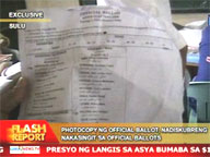Photocopy of official ballot found with official ballots