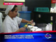   QTV:   Private lab test finds cadmium, lead in some cosmetics products