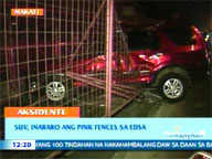 <b>QTV:</b> SUV slams into pink fences on EDSA