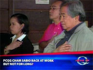  QTV:  PCGG chief Sabio back at work