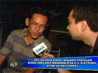  Saksi:  76% of Filipinos indifferent over US polls - SWS