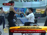 Handicapped go ballroom dancing on wheelchairs
