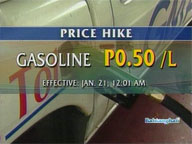 <b>QTV:</b> Petron hikes gasoline prices by P0.50/L