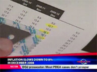   QTV:   Inflation slows down to 8% in December 2008