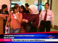  QTV:  16 Filipino evacuees from Gaza back home