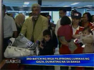  Saksi:  3rd batch of Filipinos from Gaza Strip arrive in RP