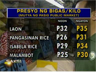  Saksi:   'Transition period' causes rice price hike - Yap
