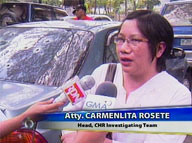  Saksi:  CHR, police inspect carjacked vehicle used by suspects
