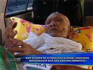  Saksi:  War veteran Francisco Alinsod looking forward to receiving benefits