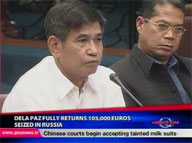  QTV:  Dela Paz returns 105,000 euros to PNP