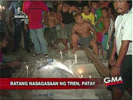 Train runs over boy in Manila