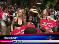  QTV:  PETA stages 'bikini rally' in front of Manila Zoo