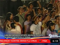 Militant students stage rally during graduation rites at UP Diliman