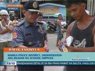  QTV:  Manila cops inspect areas selling school supplies