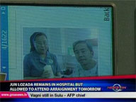 <b>QTV:</b> Lozada remains in hospital but allowed to attend arraignment
