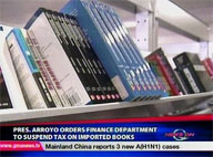  QTV:  Arroyo orders DOF to suspend tax on imported books