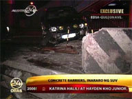 SUV plows through concrete barriers on EDSA