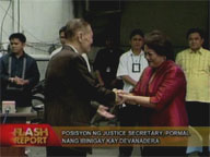 Justice portfolio fomally given to Agnes Devanadera