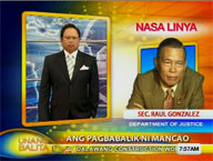 Interview with DOJ chief Gonzalez on Mancao return to RP