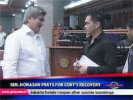   QTV:   Honasan prays for Cory's recovery