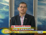 DOLE Sec. Marianito Roque on Arroyo's job creation program