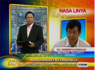Interview with NSA Norbeto Gonzales on Mindanao bombings