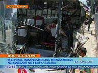 <b>QTV:</b> DILG chief Puno inspects bus collision site in Lucena