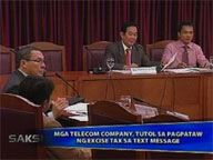 <b>Saksi:</b> Telcos oppose excise tax on text messages