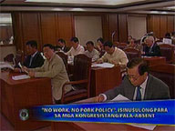  Saksi:  House mulls 'no work, no pork' policy for congressmen