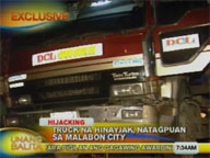 Hijacked truck recovered in Malabon
