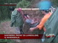 8 miners killed in Baguio landslide; 6 others missing