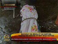 Tattooed body with stab wounds found wrapped in carton in Caloocan